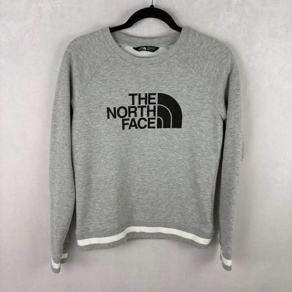 The North Face Gray‎ Logo Crewneck Sweatshirt Womens XS Regular Fit Warm Outdoor